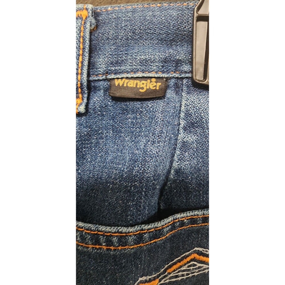 Wrangler Womens High Waist Hippie Jeans 70's Coin Pocket Made In USA Sz 30X33 - Picture 6 of 10